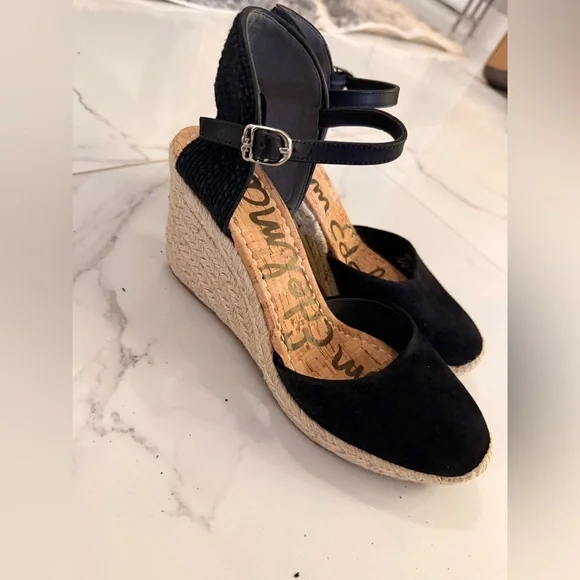 Sam Edelman Black Espadrille Sandals Size 6.5 - Picture 2 of 5